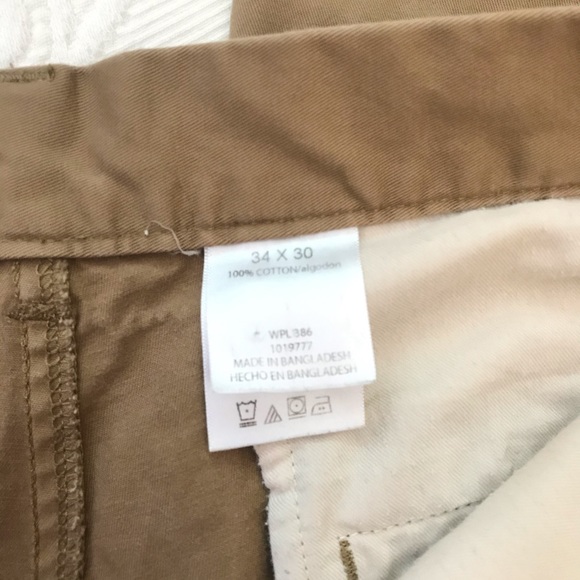 VINTAGE Midrise Classic Tan Khaki Chino Cropped Ankle Pant 100% Cotton - Picture 4 of 5